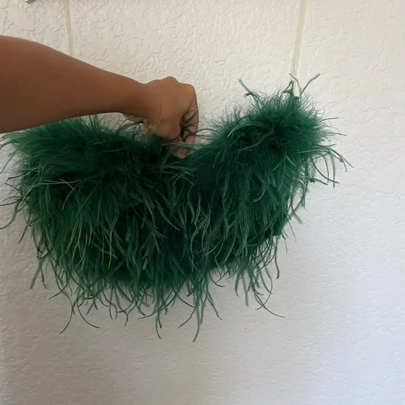 Fashion nova emerald feather tube top - Picture 2 of 3